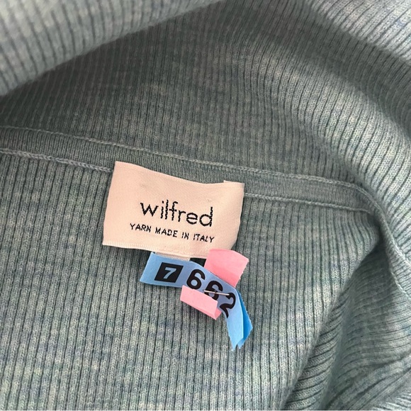 Aritzia Wilfred off shoulder blue wool sweater S - Picture 3 of 8